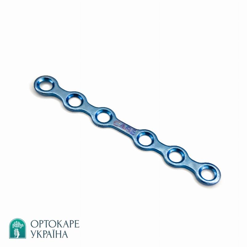 Пластина пряма з 6 отворами, перемичка 9 мм, товщина 1,0 мм